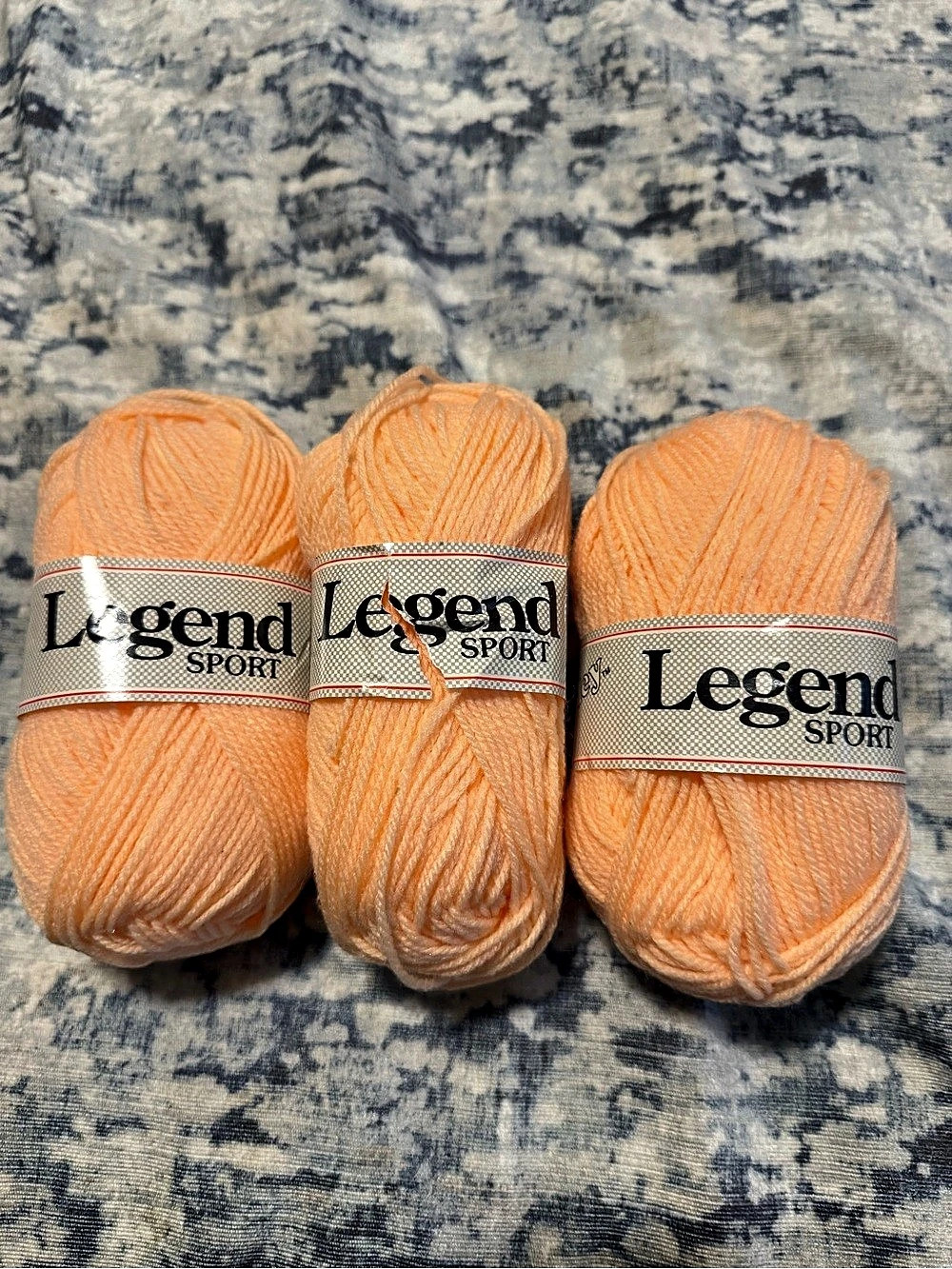 Vintage Copley Legend Sport Peach Yarn Lot 3 Skeins
